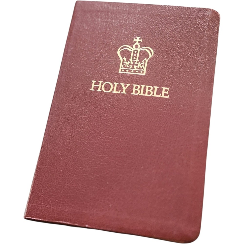 KJV Holy Bible Tyndale House 1983 Burgundy Faux Leather King James Version Crown